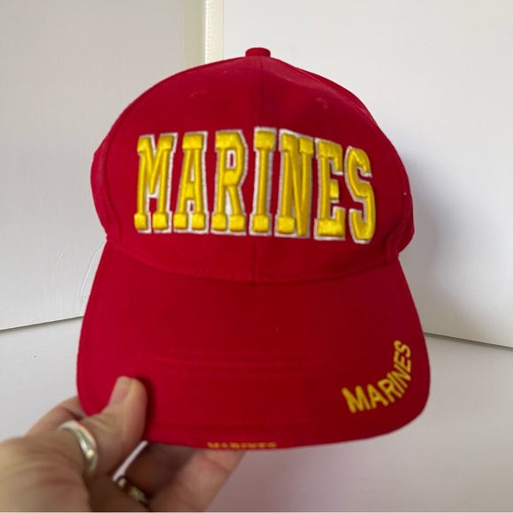 ROTHCO Marines baseball cap red with yellow embroidery One Size adjustable NEW - Picture 14 of 15